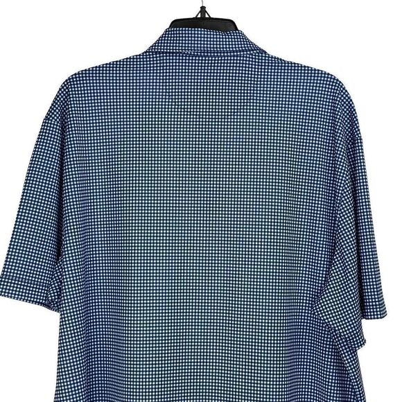 Roundtree & Yorke Gray Gingham Loose-Fit Short-Sleeve Polo Shirt Size L - Picture 6 of 10